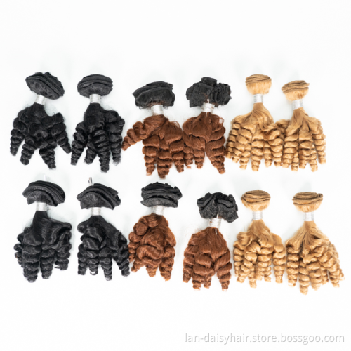 Indian Fumi Curly Bundles 3 Bundles 95g/Piece  Spiral Curl Remy Double Weft Natural Color Human Hair Bundles